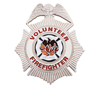 VOLUNTEER FIREFIGHTER MALTESE CROSS BADGE